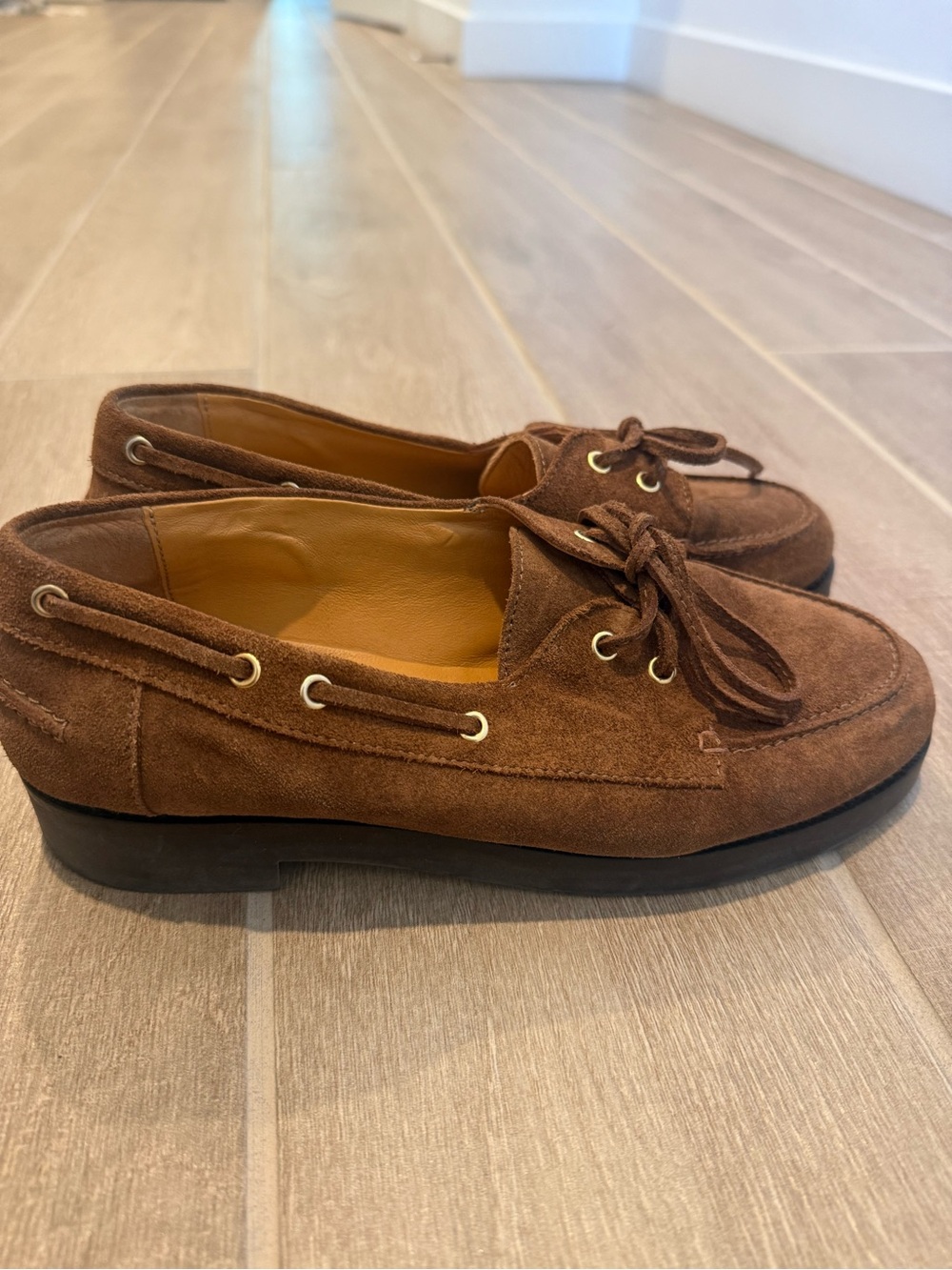 Sezane Caroline Suede Loafers — Brown - Picture 3 of 5